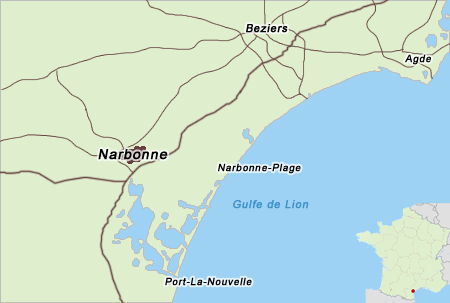 Karte Narbonne & Narbonne-Plage